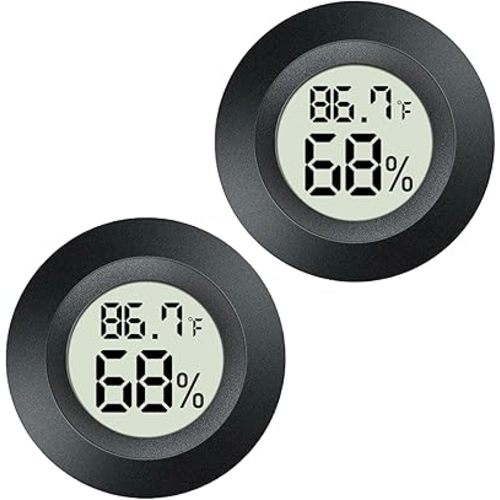 2 Pack Mini Digital Hygrometer Gauge Indoor Thermometer, LCD Monitor Temperature Outdoor Humidity Meter for Greenhouse Jars Incubators Guitar Case, Fahrenheit (℉) or Celsius(℃)