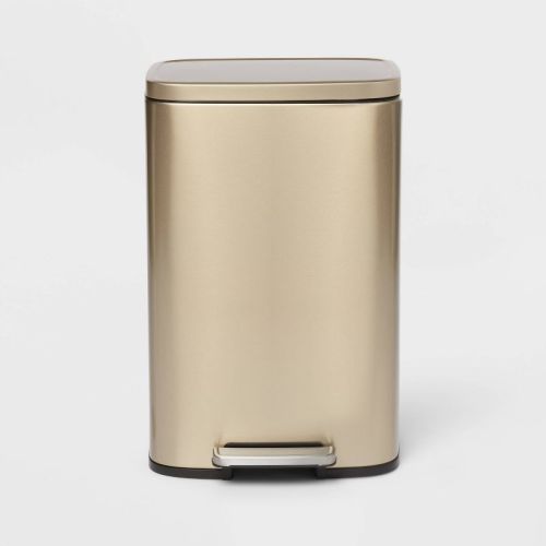 45l Rectangle Stainless Steel Step Trash Can Gold - Brightroom™