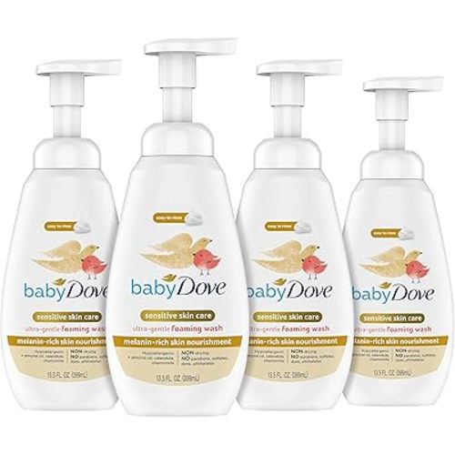 Baby Dove Baby Foaming Wash Melanin-Rich Skin Nourishment 4 Count Moisturizes Skin Ultra Gentle 13.5 fl. oz.