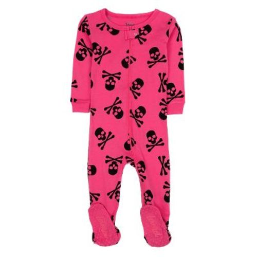 Leveret Footed Cotton Pajamas Pink Skulls 18-24 Month