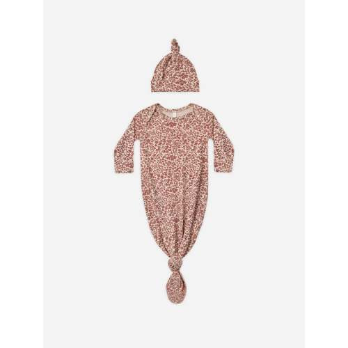 Knotted Baby Gown + Hat Set || Flower Field