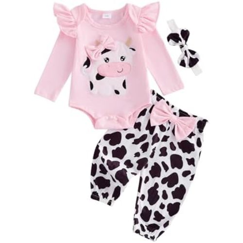 Baby Girl Clothes Newborn Girl Long Sleeves Romper Pants Headband Set Infant Outfits 3Pcs Spring Clothing