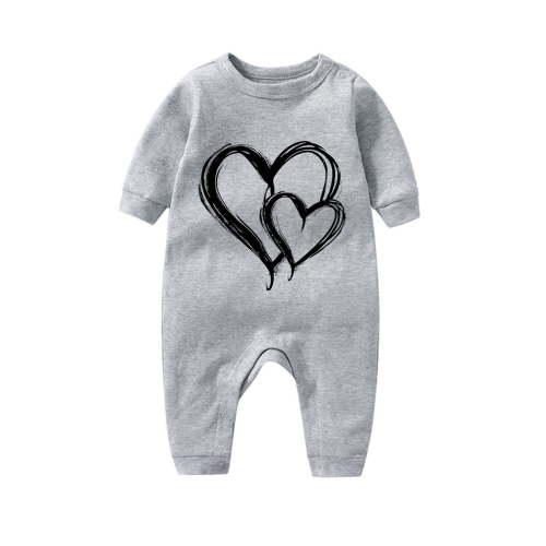 Ovbmpzd Valentines Day Baby Pjs Girl Cotton Long Sleeve Gray Bodysuit Comfort Graphic Preemie Onesies Unisex 3 Months