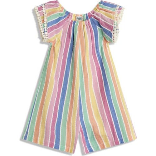Lace Trim Wide Leg Cotton Jumpsuit, 12-18M