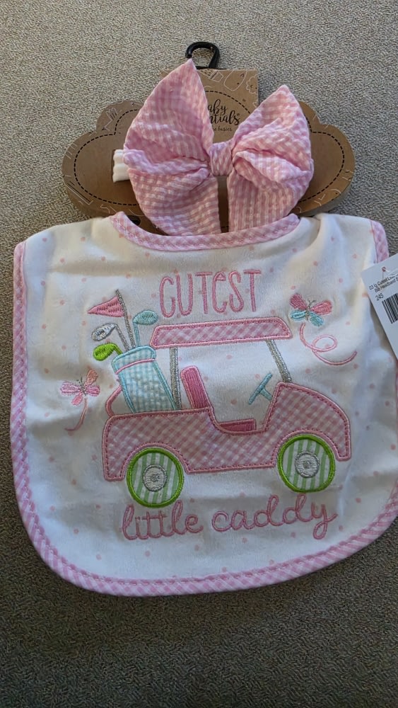 Infant Cutest Little Caddy Bib and Headband Set