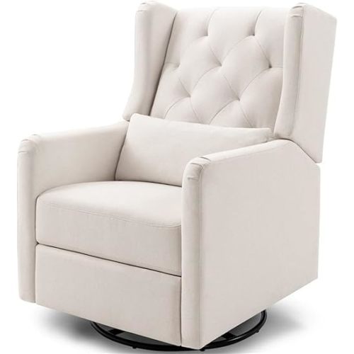 DaVinci Everly Recliner and Swivel Glider in Performance Cream Eco-Weave, GREENGUARD Gold Certified