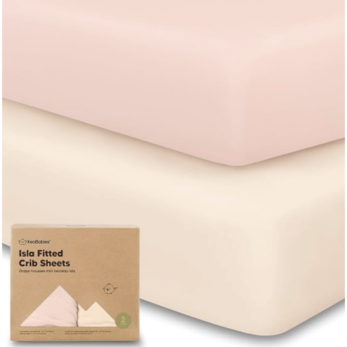 KeaBabies 2-Pack Baby Crib Sheets for Boys, Girls - 52x28 Viscose Derived from Bamboo Toddler Bed Sheets Neutral, Fitted Crib Mattress Cover for Standard Baby Bedding, Soft & Cozy (Cameo)