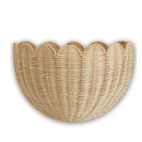 Lola scalloped wall storage basket, Handmade & Natural by BEBE BASK® – BEBE BASK