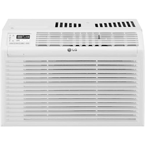 LG Aire acondicionado de ventana de 6,000 BTU, 115 V, enfría 250 pies cuadrados para dormitorio, estudio, sala de estar, funcionamiento silencioso, con control remoto, 2 velocidades de enfriamiento y