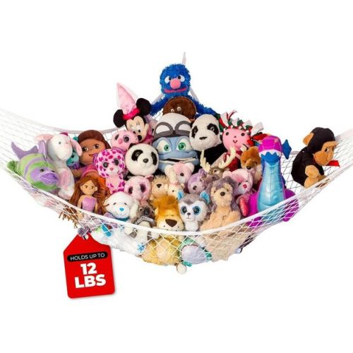 Lilly's Love Stuffed Animal Net Hammock, Standard Size Corner Hanging Toy Storage Organizer, 1 Pack