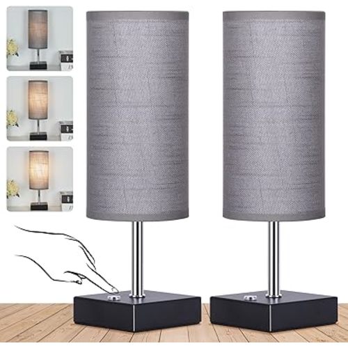 Cordless Table Lamp, Rechargeable Lamp Touch Control Dimmable, Battery Operated Small Bedside Table Lamps for Night stand, Cordless Desk Lamp with Linen Fabric Shade for Bedroom,Home,Office,Dorm