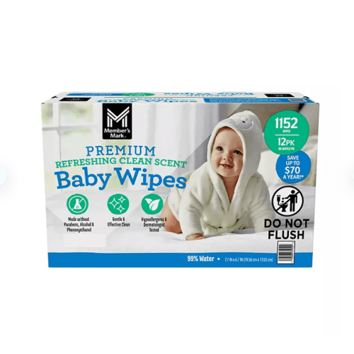 Member's Mark Premium Baby Wipes, Refreshing Clean Scent, 12 pk., 1152 Wipes