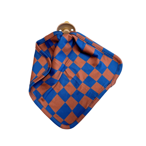 BROWN + ROYAL BLUE WAVY CHECKER | LOVIE