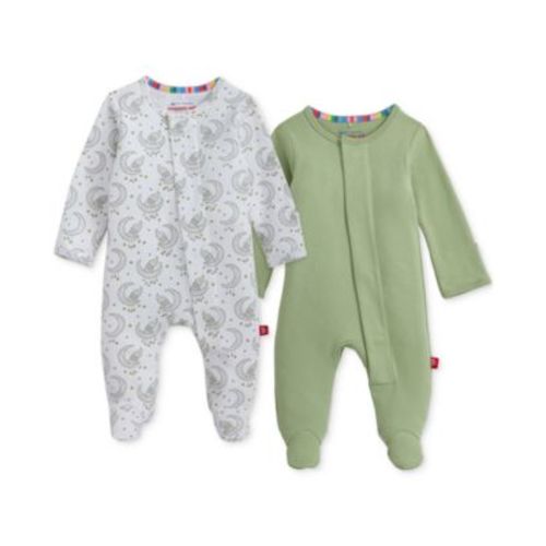 Baby Cotton Footed Coveralls, 2 Pack