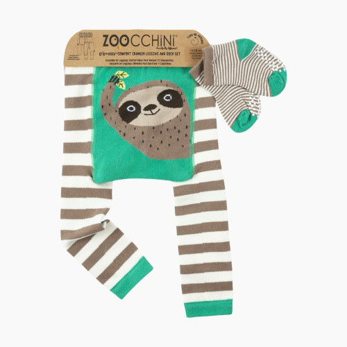 ZOOCCHINI Legging and Sock Set - Sloth, 6-12 Months