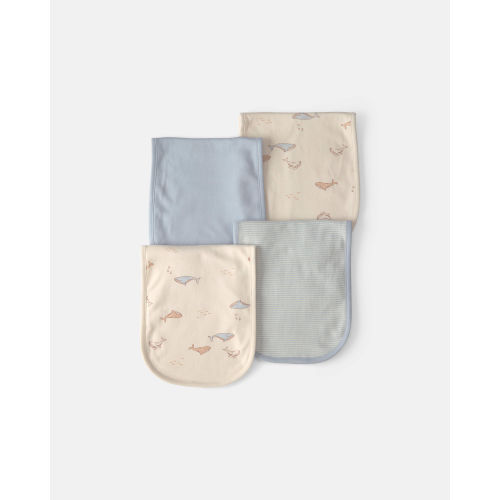 Baby 4-Pack Whale Burp Cloths