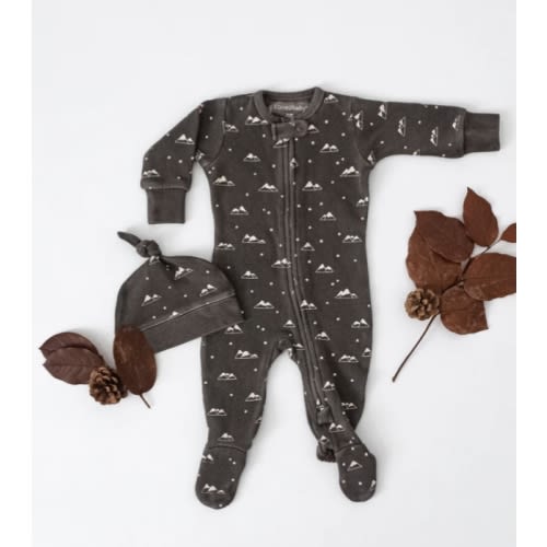 Organic Cozy 2-Way Zipper Footie in Bark Mountains – L'ovedbaby