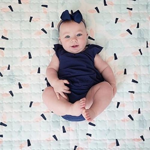 Baby Play Mat, Foldable, Lightweight, Tummy Time, Crawling, Walking, Playtime, Machine Washable, Easy Storage and Travel (Pastel Apple)