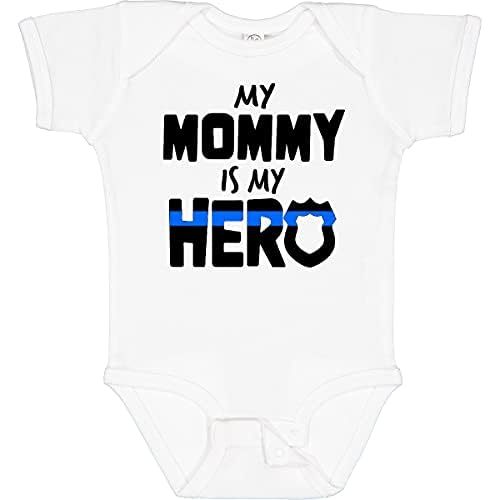 inktastic My Mommy Is My Hero Police Officer Family Baby Bodysuit