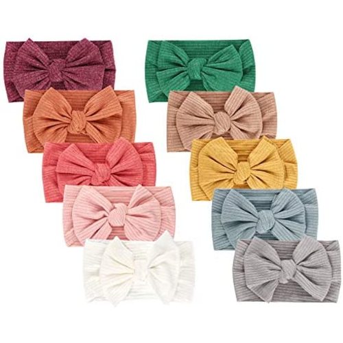 DRESHOW BQUBO Baby Headbands Nylon Headbands with Bows Hair Accessories for Girls Newborn Baby Infant Toddlers Kids