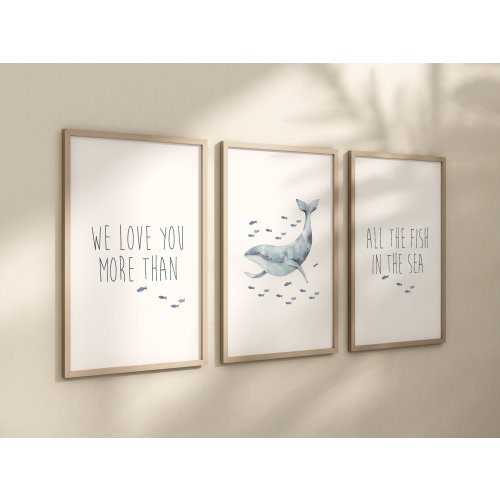Nautical nursery print set, ocean nursery decor, under the sea nursery, gender neutral nursery, ocean, nautical, Under the sea wall art