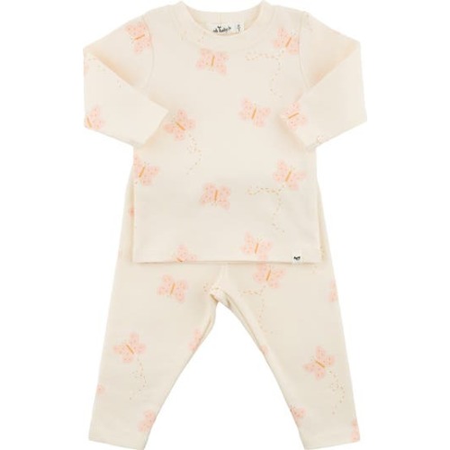Mini Butterflies Pink Two Piece Set