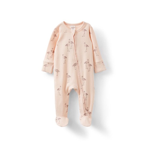Organic Pointelle Zip All In One Romper, 0-3M
