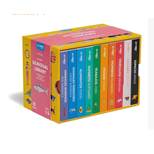 My First Bilingual Library: A Spanish-English Vocabulary Board Book Set of Colors, Numbers, Animals, ABCs, and More (Si Sabo Bilingual Books for Kids)