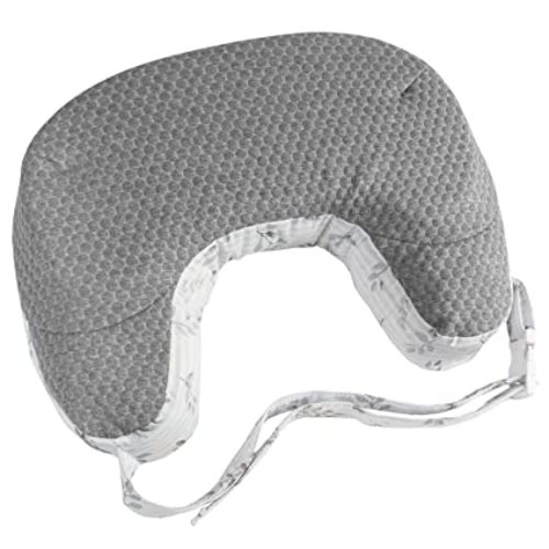 Boppy Nursing Support, Best Latch, Gray Pennydot Leaf Stripe, Lactation Consultant Created, Firm Contoured and Plush Sides for Breastfeeding Options, Waist Belt, Plus Sized to Petite, Machine Washable
