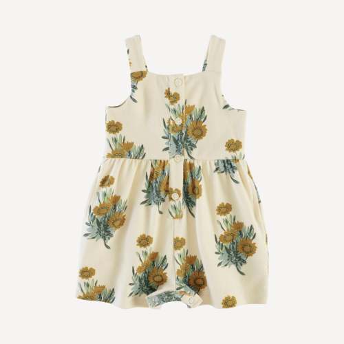 sleeveless gathered waist shortie | calendula | organic cotton interlock