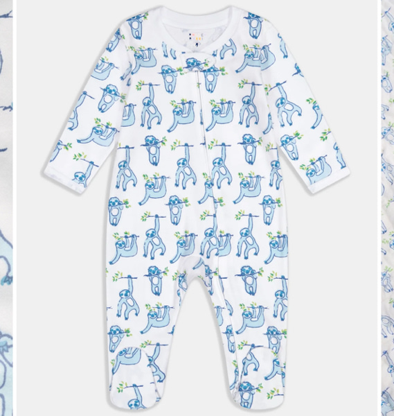 Roller Rabbit: Infant Sleepy Sloth Zipper Footie
