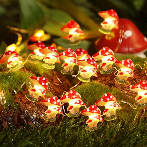 Coquimbo Mushroom Lights Room Cottagecore Decor 10FT 30LED Fairy Lights Battery Operated Cute Mushroom Lamp Gifts for Bedroom Dorm Party Wedding Decorations Indoor Outdoor Use