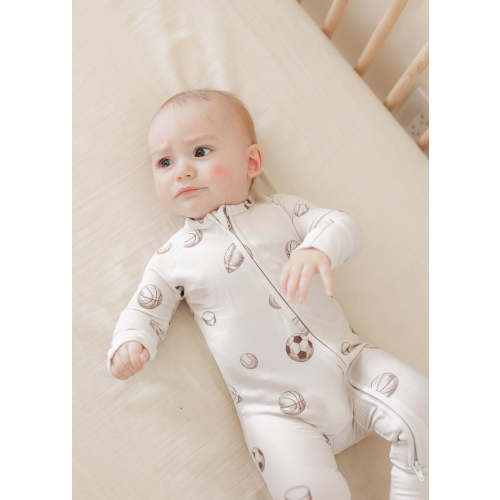 Sports (Ribbed) | Bamboo Zip Pajamas