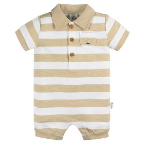 Gerber Baby & Toddler Boys' Collared Romper - Sailboat Stripe - 0-3 Months