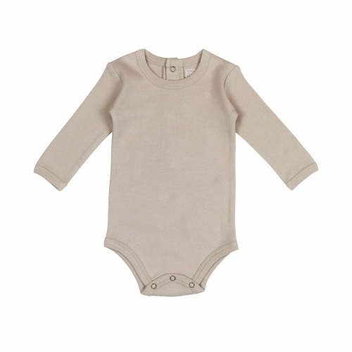 Organic Long-Sleeve Bodysuit in Oatmeal – L'ovedbaby