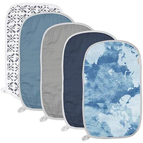 HonestBaby Unisex Baby Multipack Woven Burp Cloths Soft Absorbent Multi-Layered 100% Organic Cotton