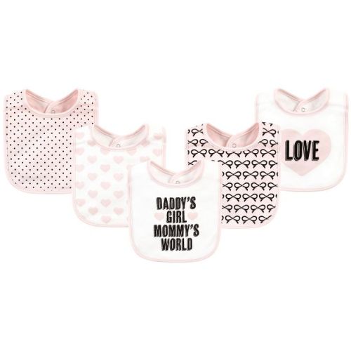 Hudson Baby Infant Girl Cotton Bibs, Mommys World, One Size