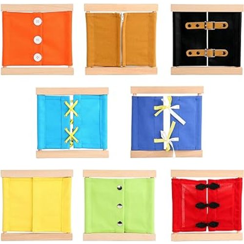 Amazon.com: WEBEEDY Dress Learning Boards Busy Board Early Learning Basic Life Skills Learn to Dress Practice Boards Preschool Learning Toys Montessori Toys for 3 4 5Year Old Toddlers(Set of 8) : Toys & Games