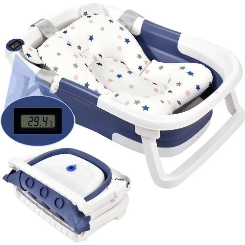 GRM Collapsible Baby Bathtub for Infants to Toddler,Portable Non-Slip with Drain Hole