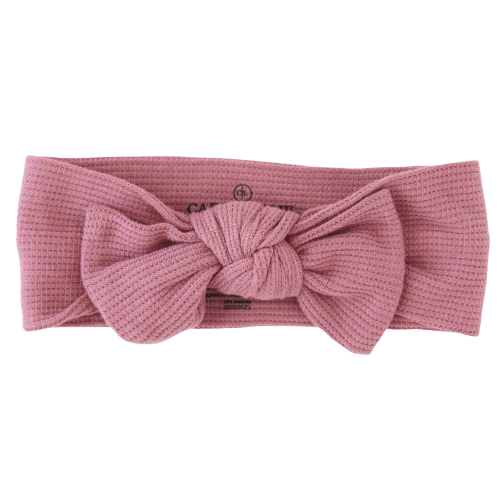 Boysenberry Waffle Bamboo Knit Large Bow Headwrap