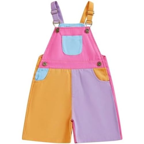 TheFound Toddler Boy Girl Romper Overall Shorts Contrast Color Suspender Romper Adjustble Shoulder Strap Newborn Baby Clothes