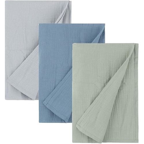 3Pack Cotton Blanket Bath Towel Swaddles Wrap Quilt Stroller Blankets Baby Muslin Receiving Blankets for Toddler Newborn