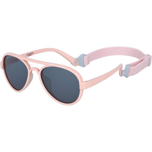 COCOSAND Baby Boys Girls Aviator Sunglasses with Strap Polarized Flexible Retro Pilot for Infants Toddler Age 0-24 Months