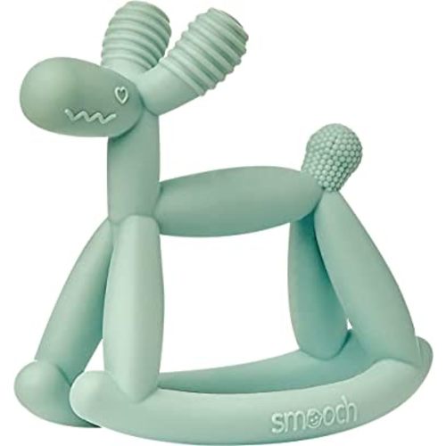Smooch Rocking Teething Toys for Babies 0-6 Months, 12, 18 - Easy to Hold Silicone Baby Teether, Soft Infant Teething Toys Provides Baby Teething Relief & Soothes Sore Gums (Mint)