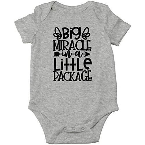 CBTwear Big Miracle In A Little Package - Baby Clothes - Funny Newborn Bodysuit Outfits for Boys and Girls