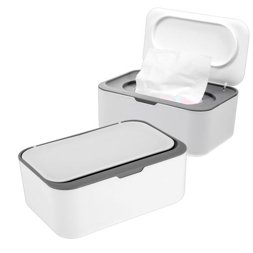 Sibba 2 Pack Wipes Dispenser, Wipe Holder for Baby & Adult, Refillable Wipe Container, Easy Open/Close Wipes Pouch Case, Non-Slip Wipes Box with Sealing Design Lid