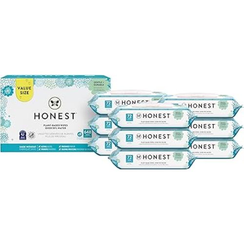 The Honest Company Clean Conscious Unscented Wipes | Over 99% Water, Plant-Based, Baby Wipes | Hypoallergenic for Sensitive Skin, EWG Verified | Classic, 648 Count