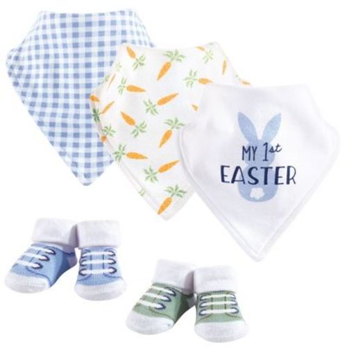 Hudson Baby Infant Boy Cotton Bib And Sock Set 5pk, Boy First Easter, One Size