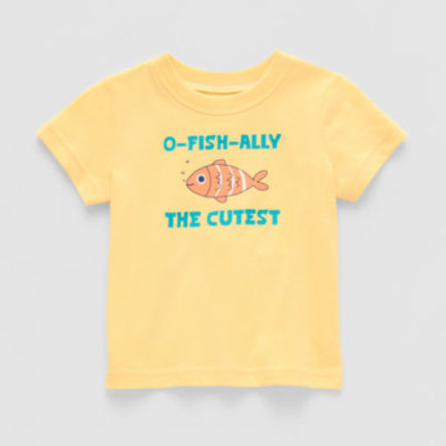Okie Dokie Baby Boys Round Neck Short Sleeve Graphic T-Shirt
