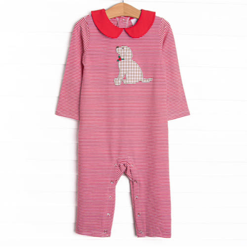 Howls of Holly Applique Romper, Red – Stitchy Fish